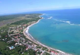 Cabarete bay view from air